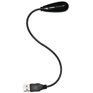 i2 Gear USB Reading Lamp with 2 LED Lights and Flexible Gooseneck - 2 Brightness Settings and On/Off Switch for Notebook Laptop, Desktop, PC and MAC Computer Keyboard (Black)