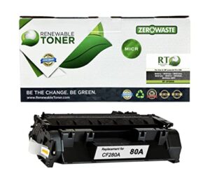 renewable toner compatible toner cartridge replacement for hp 80a cf280a ( black , 1 pk )