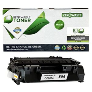 Renewable Toner Compatible Toner Cartridge Replacement for HP 80A CF280A ( Black , 1 pk )