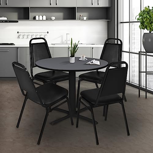 Cain 36" Round Breakroom Table- Grey