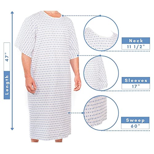 Nobles Deluxe Cut Medical Gown - Blue Splendor Print- Pack of 4