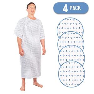 Nobles Deluxe Cut Medical Gown - Blue Splendor Print- Pack of 4