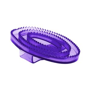horze flexible rubber curry comb - small - purple - one size