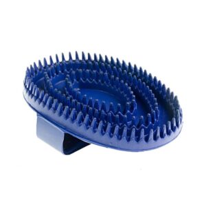 horze small rubber curry comb - blue - one size