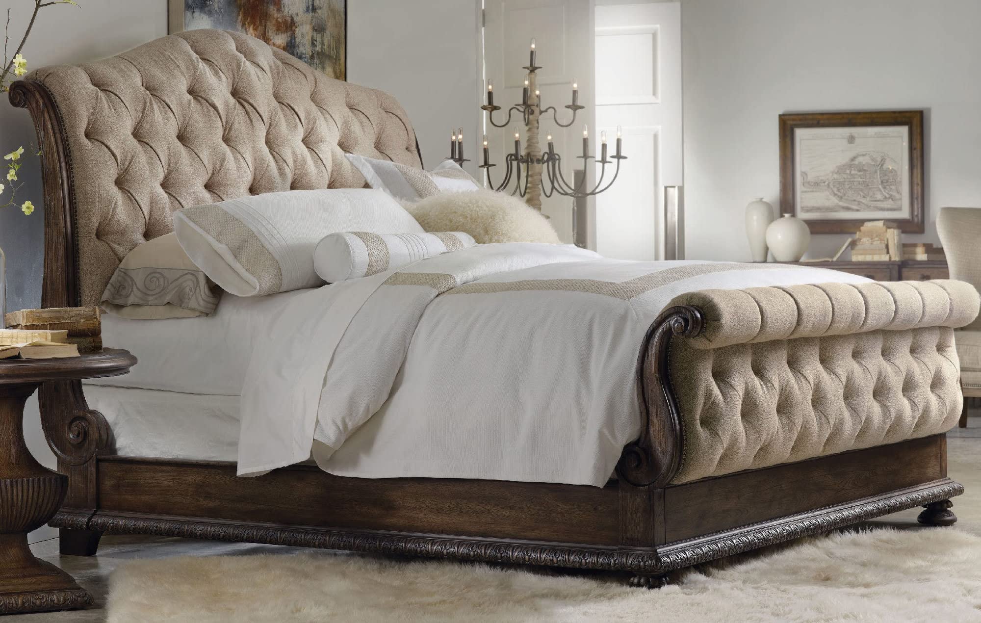 Hooker Furniture Rhapsody Tufted Upholstered Sleigh Bed