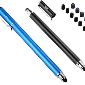 Bargains Depot (2 Pcs)[0.18-inch Fine Tip ] Stylus Touch Screen Pens 5.5" L Perfect for Drawing Handwriting Gaming Compatiable with Apple iPad iPhone Samsung Tablets and all Other Touch Screens Come with 10 Extra Rubber Tips