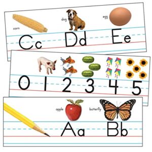 Carson Dellosa Alphabet and Number Line Bulletin Board Set—Alphabet Chart with Upper and Lowercase Letters, Numbers 0-10, Bulletin Board Decorations for Homeschool or Classroom Decor (11 pc)