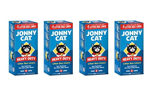 JONNY CAT Litter Box Liners, Heavy Duty, Jumbo 5 Per Box (4 Pack/Boxes)