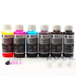 bch premium bulk refill ink for hp printers - (3 pigment black + photo dye)