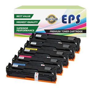 5 pack eps replacement toner cartridge hp 131a for hp laserjet pro m251 m276 (2 x cf210x, 1xcf211a, 1xcf212a, 1x cf213a)