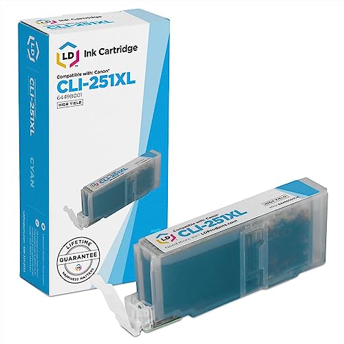 LD Compatible Canon PGI-250XL & CLI-251XL Set of 5 High Yield Inkjet Cartridges: 1 Pigment Black 6432B001, 1 Black 6448B001, 1 Cyan 6449B001, 1 Magenta 6450B001 and 1 Yellow 6451B001