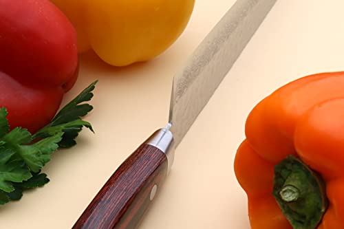 Yoshihiro VG10 16 Layer Hammered Damascus Gyuto Japanese Chefs Knife (8.25'' (210mm))