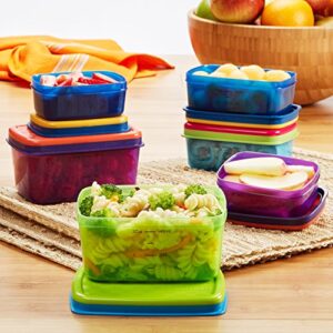 Fit & Fresh Kids' Healthy Lunch Set, 14-Piece Value Reusable Container Set with Removable Ice Packs, Leak-Proof, BPA-Free, Portion Control