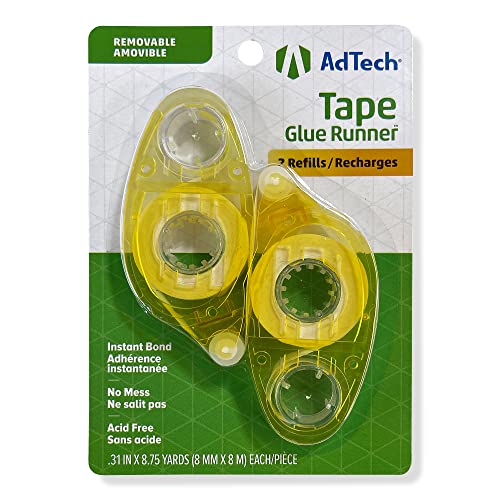 Ad-Tech Removable Crafter's Tape Refill Glue Runner, 31 in x 8.75 yds, White, 52 Foot