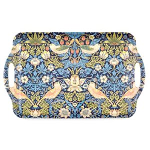 Pimpernel Morris & Co Strawberry Thief Blue Large Handled Tray | Serving Tray for Lunch, Coffee, or Breakfast | Made of Melamine for Indoor and Outdoor use | Measures 18.9" x 11.6" | Dishwasher Safe