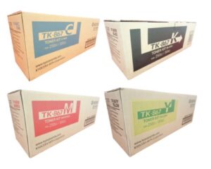 kyocera tk-867k tk-867c tk-867m tk-867y taskalfa 250 300 toner cartridge set (black cyan magenta yellow, 4-pack) in retail packaging