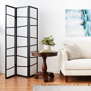 Roundhill Furniture 3-Panel Screen Room Divider, Black