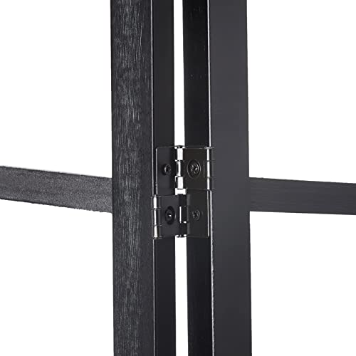 Roundhill Furniture 3-Panel Screen Room Divider, Black