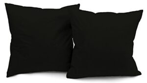 deluxe comfort microsuede throw pillows, 16" by 16", black 2 count