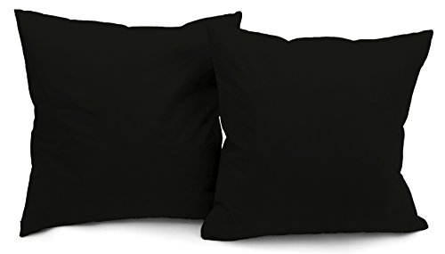 Deluxe Comfort Microsuede Throw Pillows, 16" by 16", Black 2 Count