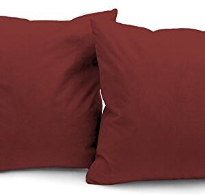 Deluxe Comfort Microsuede Throw-Pillows, 16" by 16", Red 2 Count