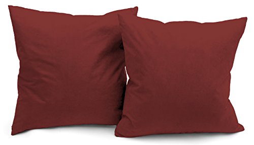 Deluxe Comfort Microsuede Throw-Pillows, 16" by 16", Red 2 Count