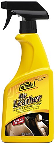 Formula 1 Mr. Leather Cleaner and Conditioner Spray, Enriched Leather Conditioner for Car Interior, Shoes & More, Car Upholstery Cleaner to Shine & Protect, Car Cleaning Supplies, 16 oz