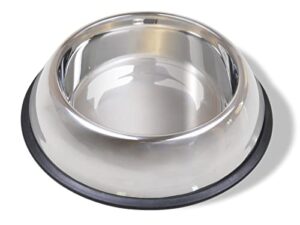 van ness pets large non tip stainless steel dog bowl, 64 oz food and water dish, wide base prevents spills