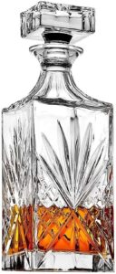 james scott crystal decanter for whiskey, liquor and bourbon - 25 oz. | irish cut design | gift box