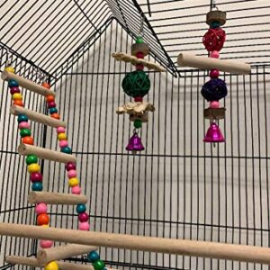 Large Double Roof Top Flight Bird Cage With Toys for Cockatiel Parakeet Conure Lovebird Budgie Parrotlet Finch Canary Small Parrot Bird Cage