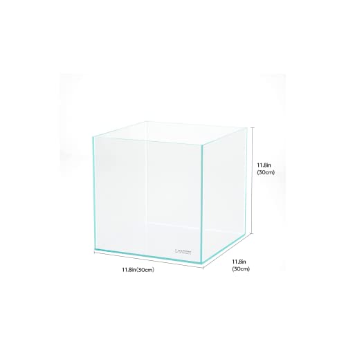 Landen 30C 6.6 Gallon Rimless Low Iron Aquarium Tank, W11.8×D11.8×H11.8 in(30x30x30cm) 5mm Thickness with Nano Foam Leveling Mat Included