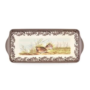 pimpernel spode woodland collection sandwich tray | serving platter | crudité and appetizer tray for indoor and outdoor use | made of melamine | measures 15.1" x 6.5" | dishwasher safe