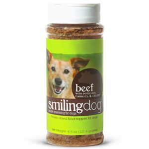 herbsmith kibble seasoning – freeze dried beef – diy raw coated kibble mixer - dog food topper for picky eaters, 4.5 oz (packaging may vary)