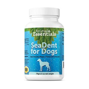 animal essentials seadent kelp & enzyme plaque & tarter control for dogs, 2.5 oz - made in usa, healthy teeth & gums