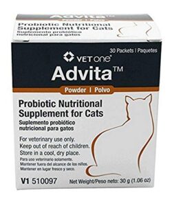 vetone advita powder probiotic nutritional supplement for cats - 30 (1 gram) packets