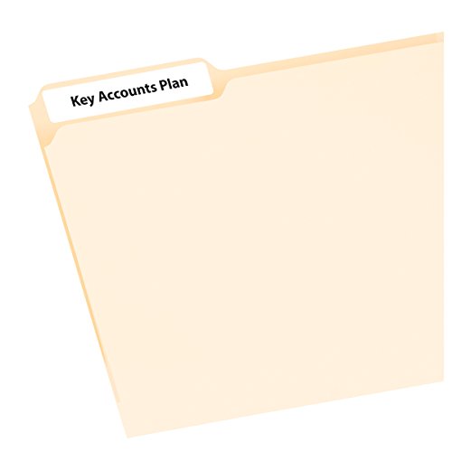 Avery File Folder Labels on 4" x 6" Sheets, Removable Adhesive, White, 2/3" x 3-7/16", 252 Labels (5230)