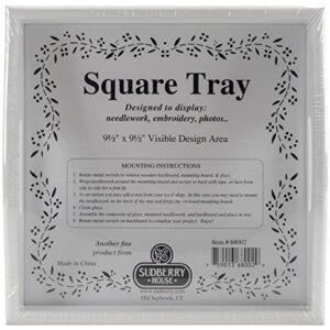 sudberry house 68002 small square tray, 10 x 10, white