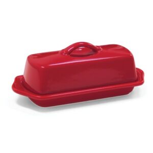 chantal large butter dish, true red