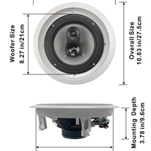 Acoustic Audio by Goldwood CS-IC83 8” 3-Way In Ceiling Home Theater Speaker System (White, 5 Speakers)