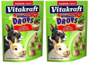 (2 pack) vitakraft wildberry drops treats for pet rabbits, 5.3 ounces per pack