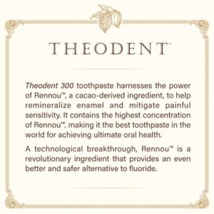 Theodent 300 Fluoride-Free Natural Toothpaste, Clinical Strength for Remineralization and Sensitivity Reduction Whitening Crystal Mint (3.4 Ounces, 96.4 Grams)