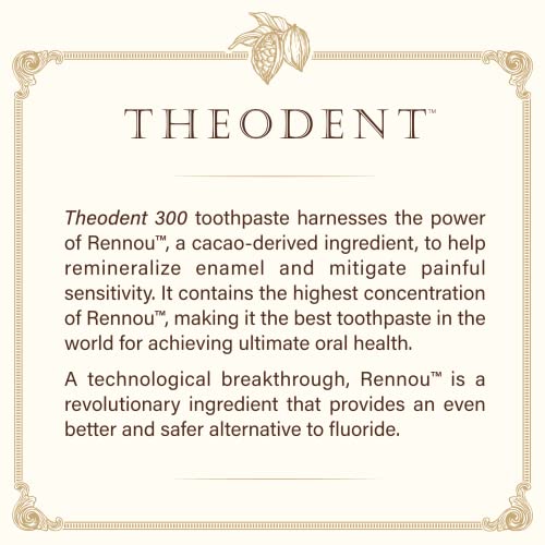 Theodent 300 Fluoride-Free Natural Toothpaste, Clinical Strength for Remineralization and Sensitivity Reduction Whitening Crystal Mint (3.4 Ounces, 96.4 Grams)