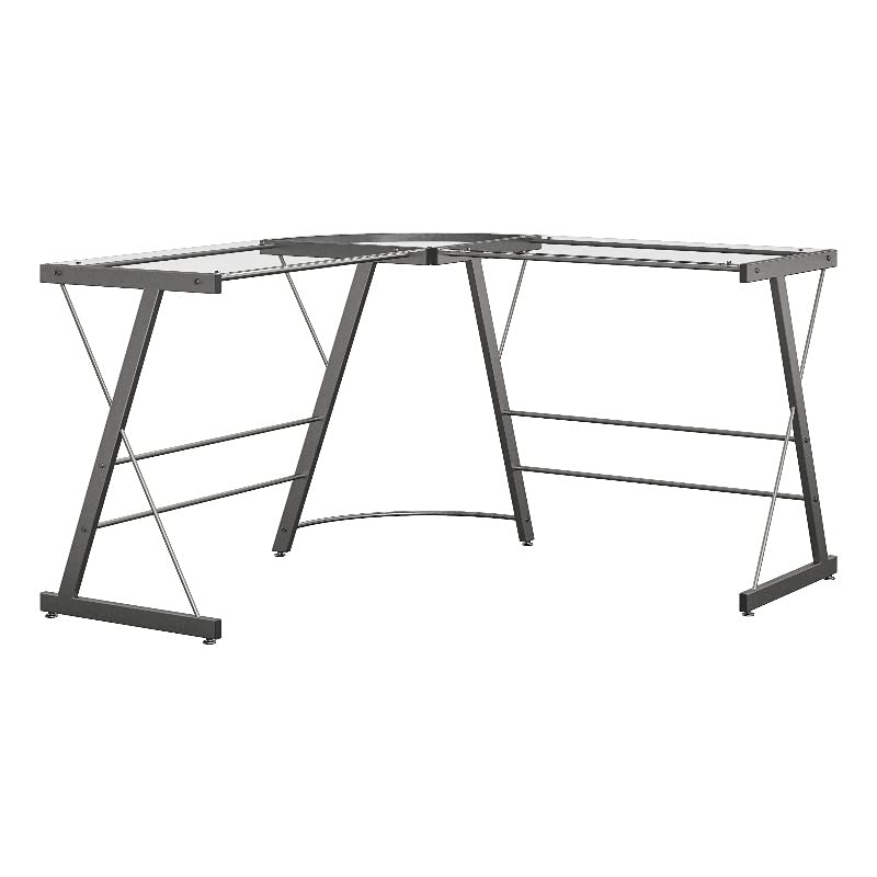 Ameriwood Home Odin Glass L-Shaped Computer Desk, Gray