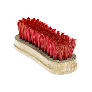 Horze Soft Face Wood Back Brush - Red - One Size