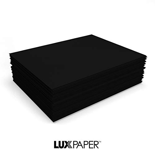 LUXPaper 8.5" x 11" Cardstock | Letter Size | Midnight Black | 100lb. Cover (183lb. Text) | 50 Qty