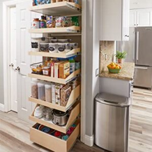 Slide-A-Shelf Made-to-Fit Slide-Out Shelf: Maple Wood Front with Full Extension Soft Close Rail