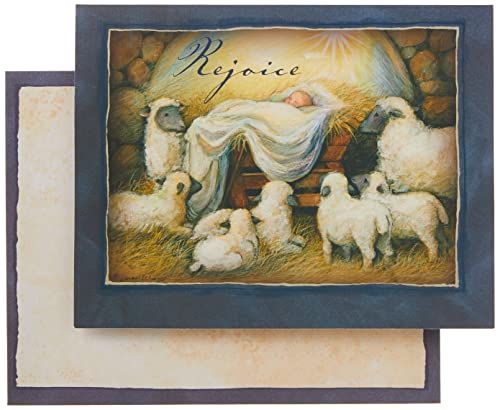 LANG "Rejoice" Christmas Cards by Susan Winget, 18 Cards with 19 Envelopes and Beautiful Artwork, Perfect for Sharing Warm Wishes this Holiday Season, 5.38" x 6.88" (1004686)