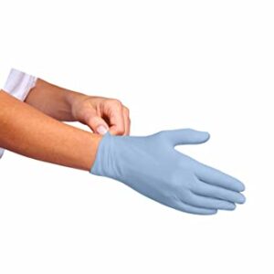 Curad Nitrile Exam Gloves, Durable, Powder Free, Chemical Resistant, One Size Fits Most, 100 Count, Blue