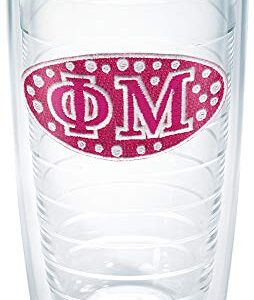 Tervis Sorority - Phi Mu Made in USA Double Walled Insulated Tumbler Travel Cup Keeps Drinks Cold & Hot, 16oz - No Lid, Clear