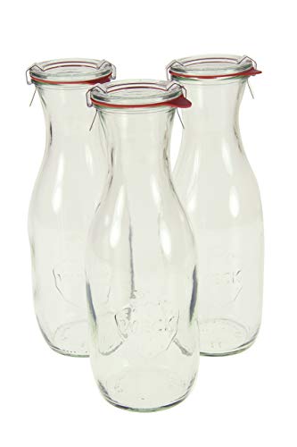 Weck 766 Juice Jars, 35.9 Ounce - Set of 3